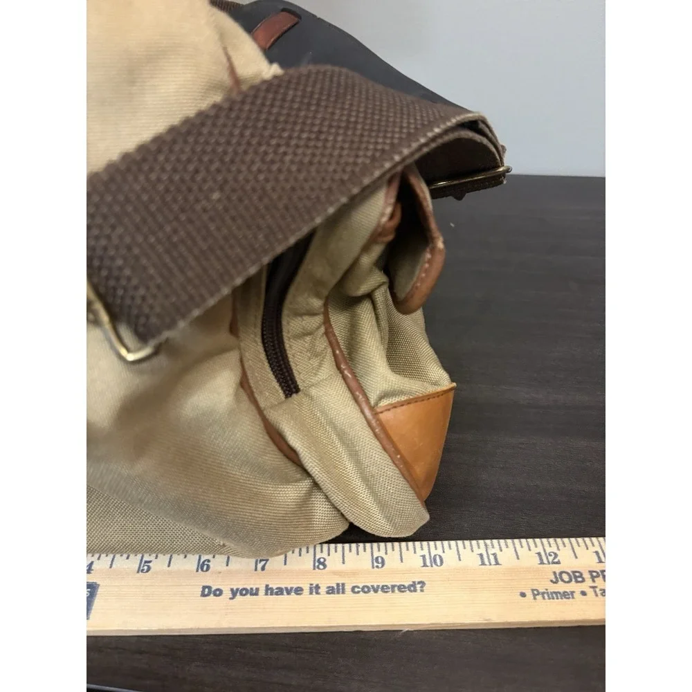 LL Bean Freeport Maine Canvas Leather Trim Carry On Travel Bag Messenger Vintage